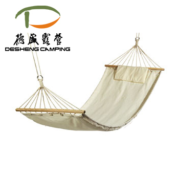 hammock with wooden bar