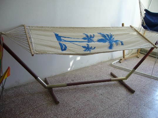 hammock with wooden bar